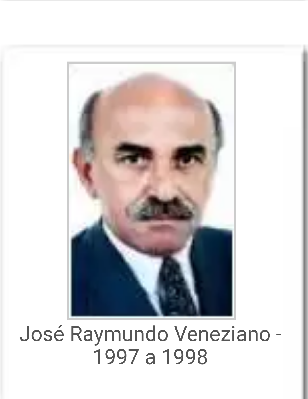 Veneziano foi presidente da Câmara em 1997 e 1998